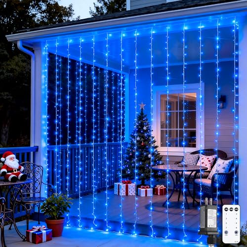 300 LED Warm White Christmas Curtain Lights I243337