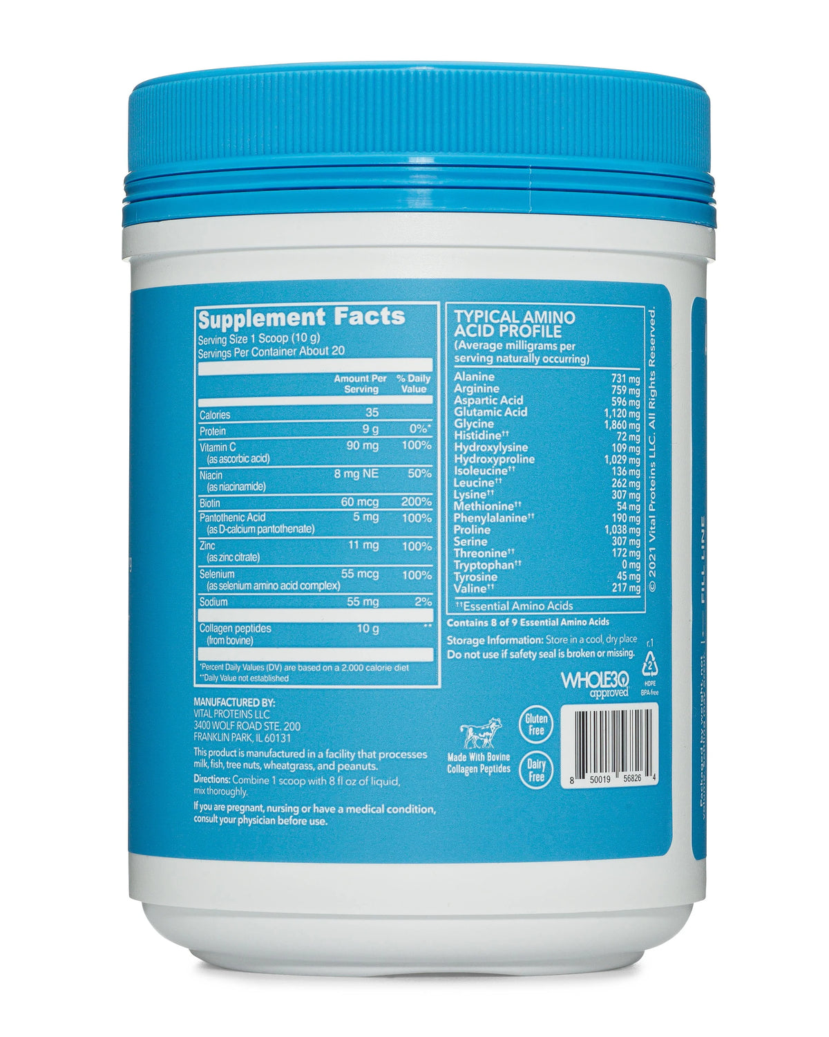 Collagen Peptides Supplement Powder, 7.37 oz W123907