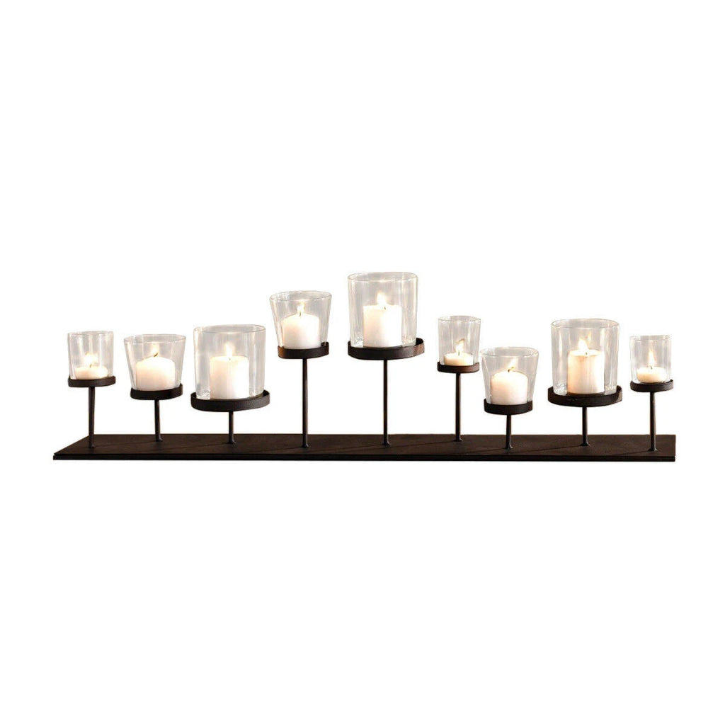 Pedestal Candle Centerpiece with Nine Metal Candle Holders I486588