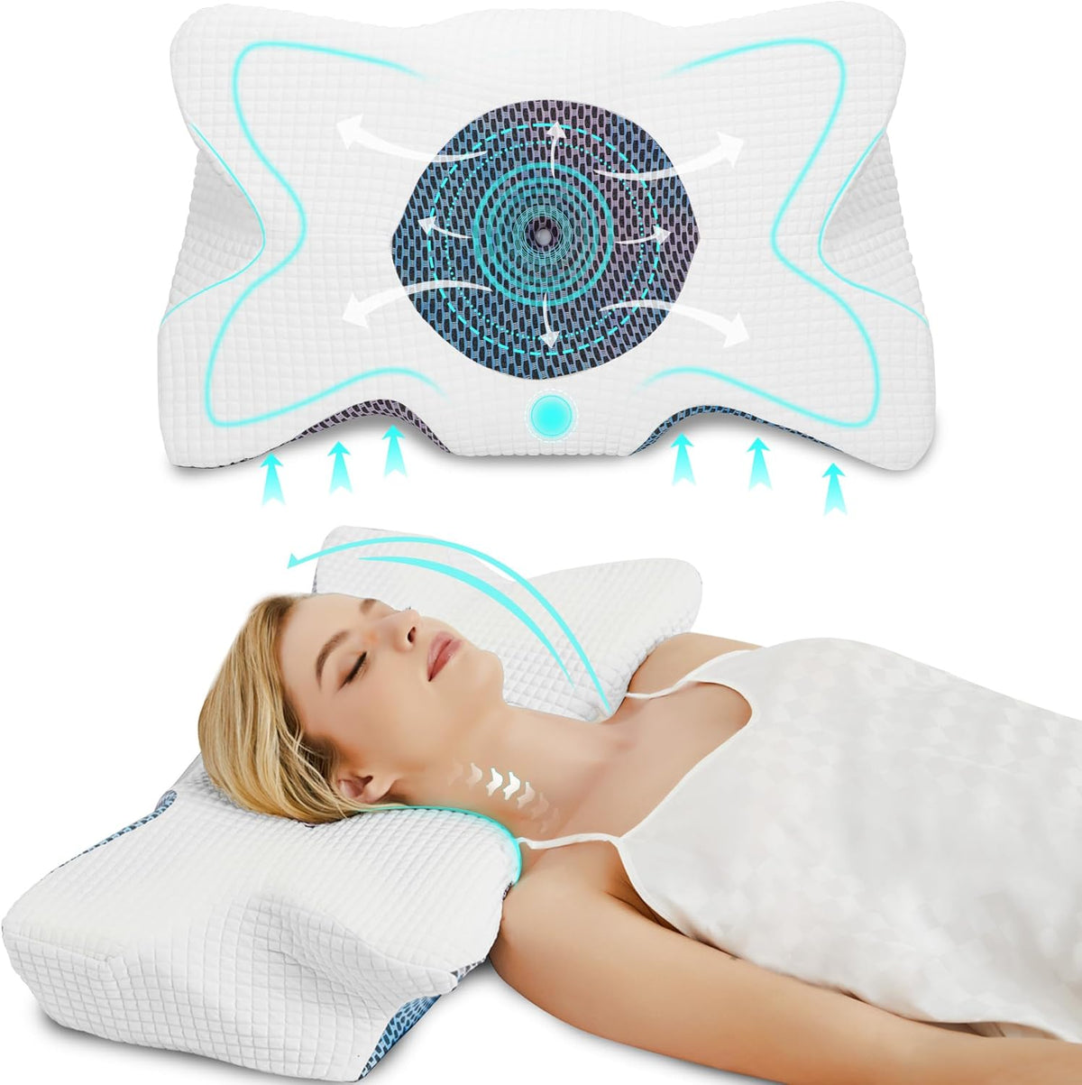 Ergonomic Memory Foam Cervical Pillow with Pillowcase B90493