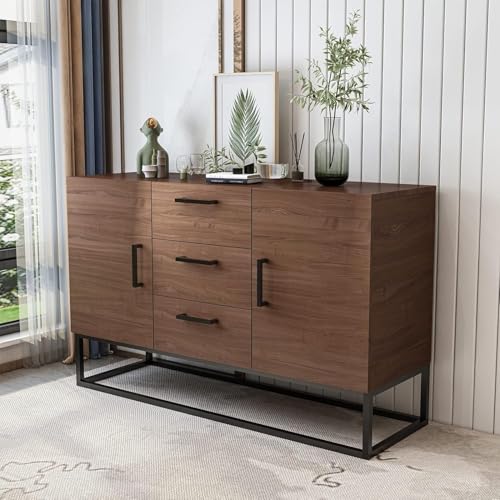 White Sideboard Storage Cabinet with Shelves and 2 Doors W94448