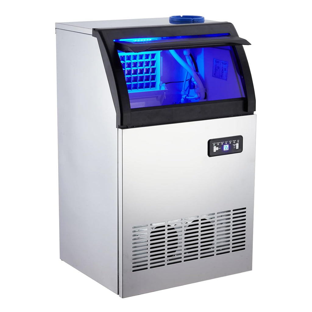 Stainless Steel Freestanding Ice Maker with 33 Lbs Ice Storage, 100 Lbs/24H V7933