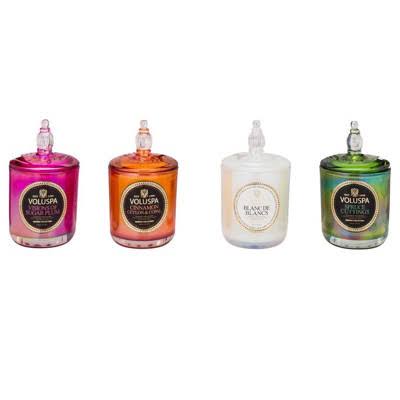 4 Candle Holiday Set with Glass Lids N661494