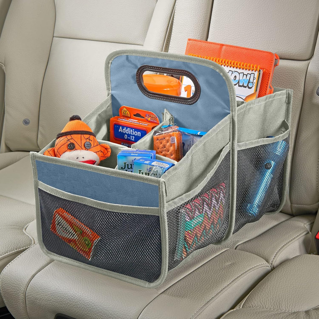Black Car Seat Organizer with Movable Dividers G4319