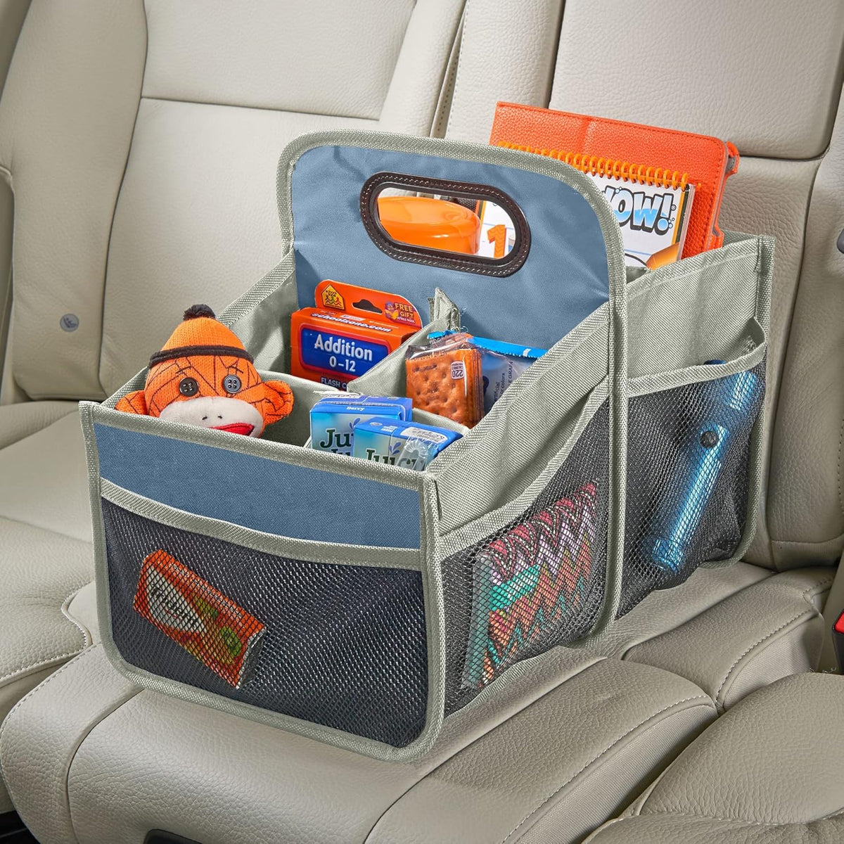 Black Car Seat Organizer with Movable Dividers G4319