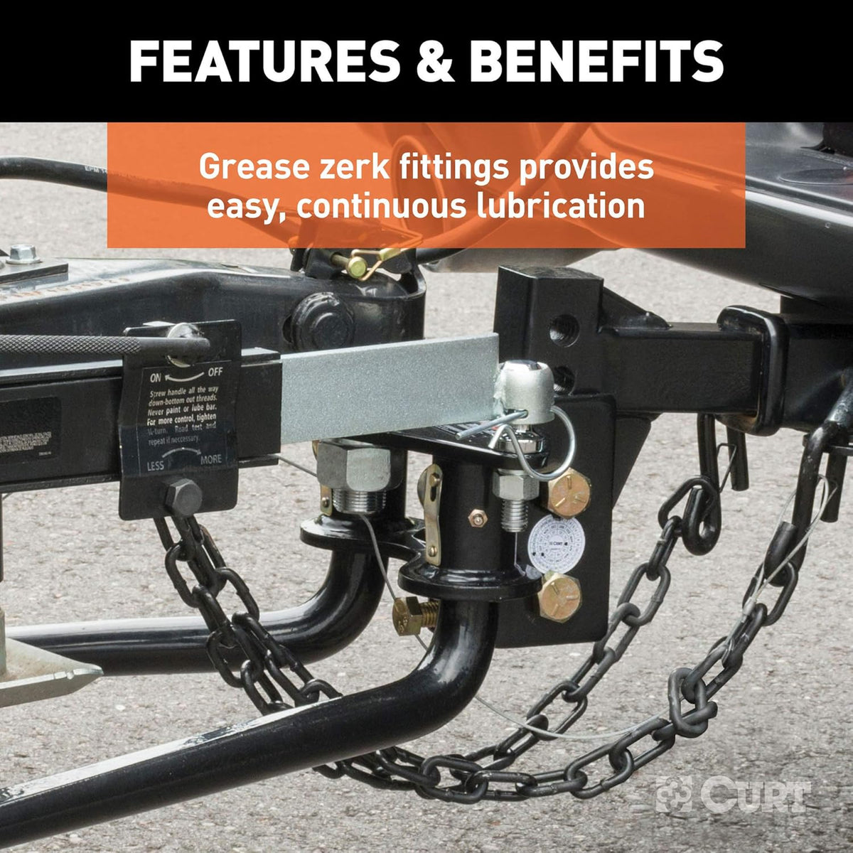 Black Round Bar Weight Distribution Hitch with 2-In Shank, 2-5/16-Inch Ball A27107