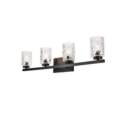 Black 4 Lights Bath Sconce with Clear Shade V630463