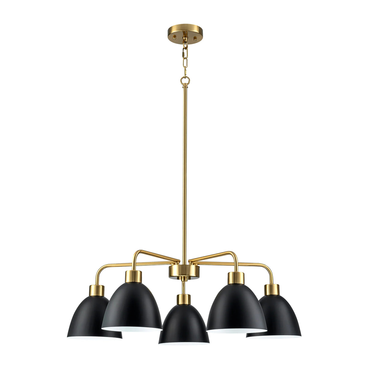 5-Light Dimmable Industrial Shaded Chandelier J296