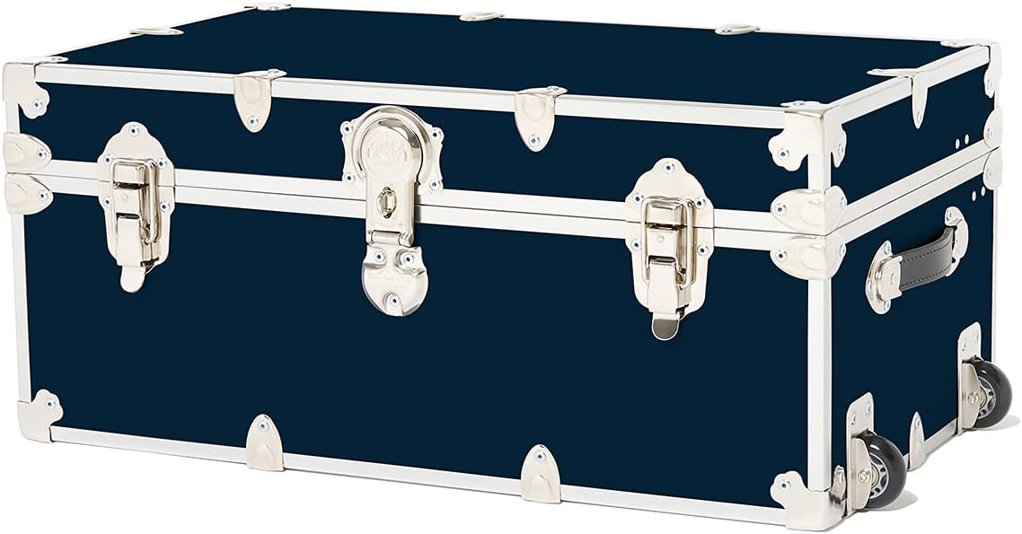 Large Black Storage Trunk with Wheels N7528