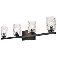 Black 4 Lights Bath Sconce with Clear Shade V630463