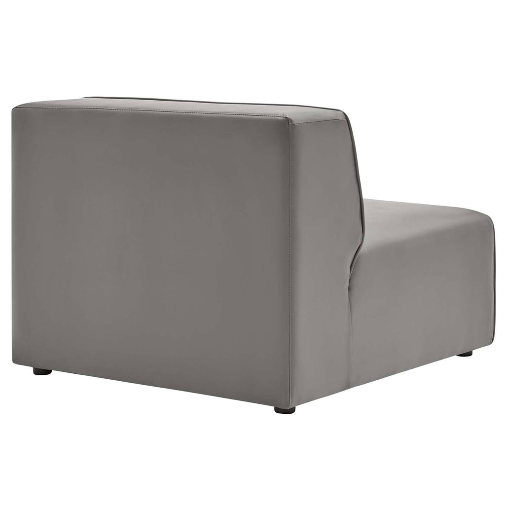 Gray Vegan Leather Armless Chair T17298
