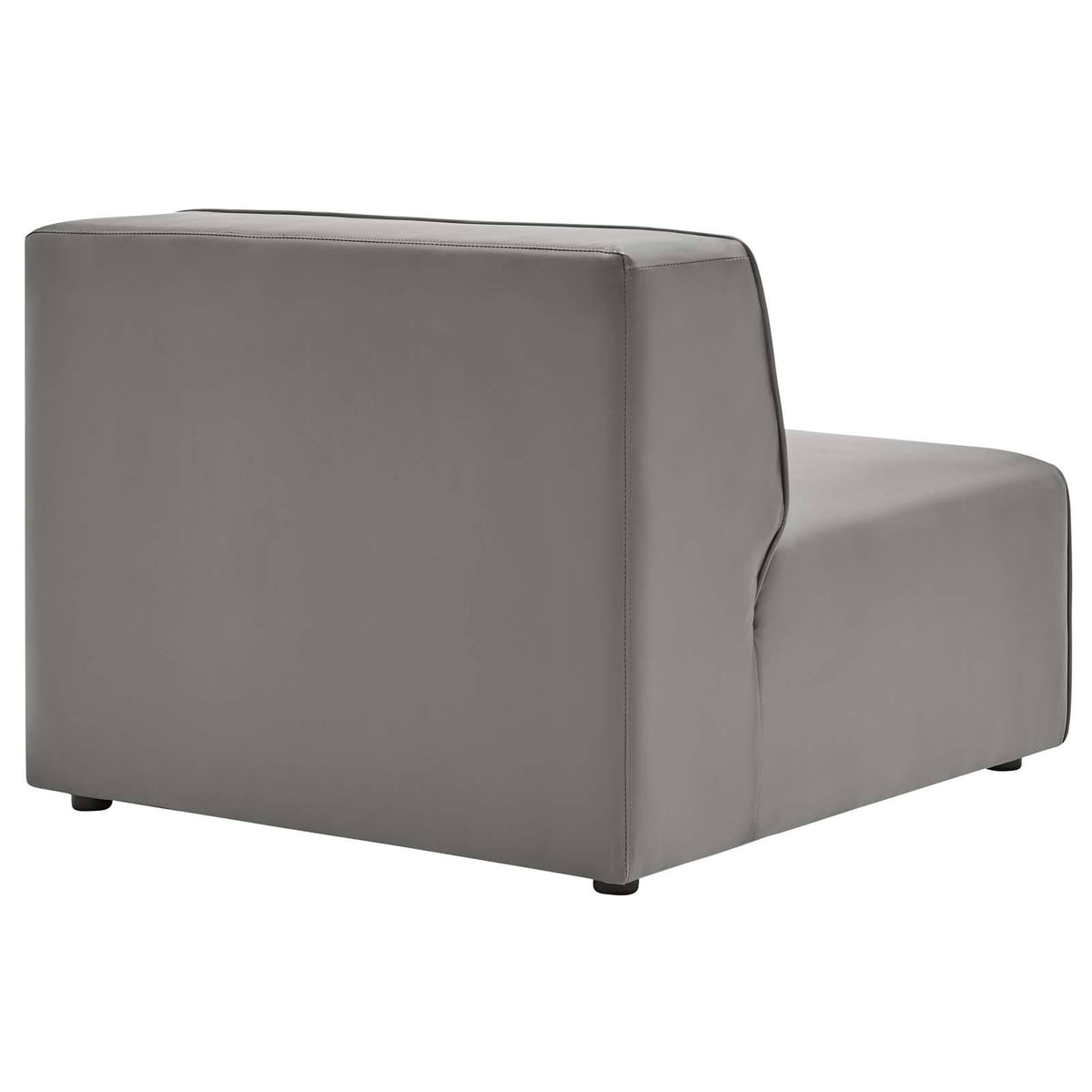 Gray Vegan Leather Armless Chair T17298