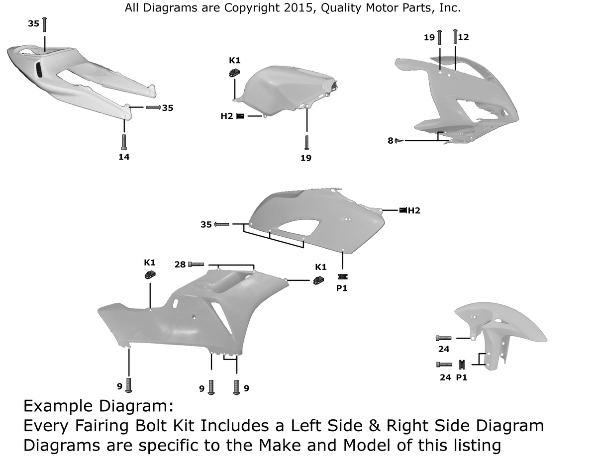 Fairing Bolt Kit for Yamaha YZF-R6 Z999594