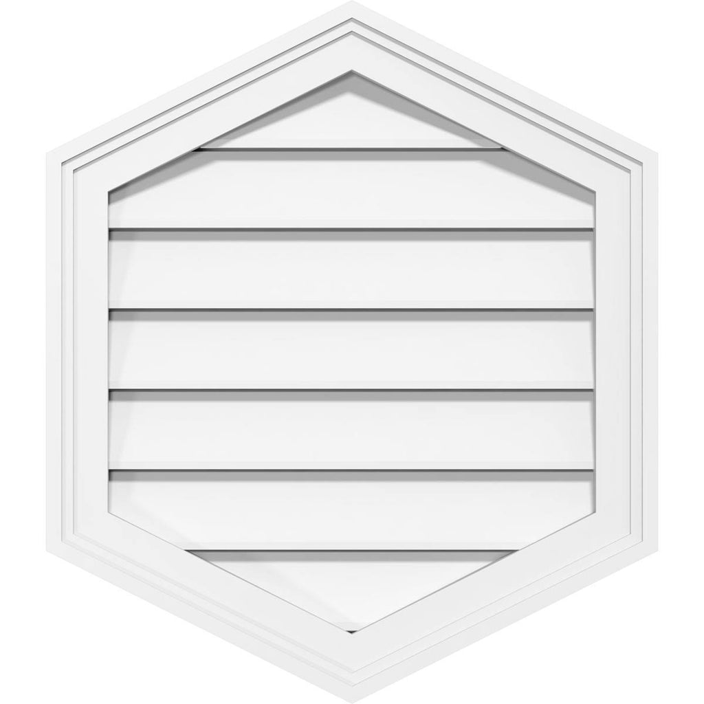 14x22W x 30x22H Vertical Peaked Surface Mount PVC Gable Vent L47447