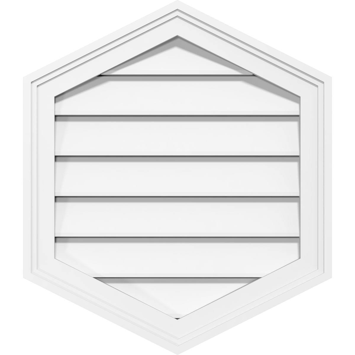 14x22W x 30x22H Vertical Peaked Surface Mount PVC Gable Vent L47447