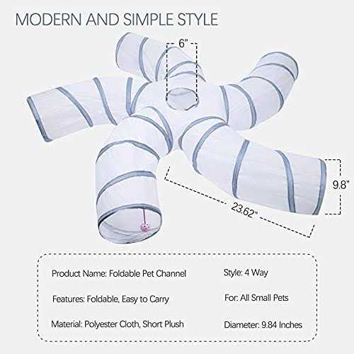 Cat Tunnel with Play Ball Collapsible Interactive Peek Hole Pet Tube V6742