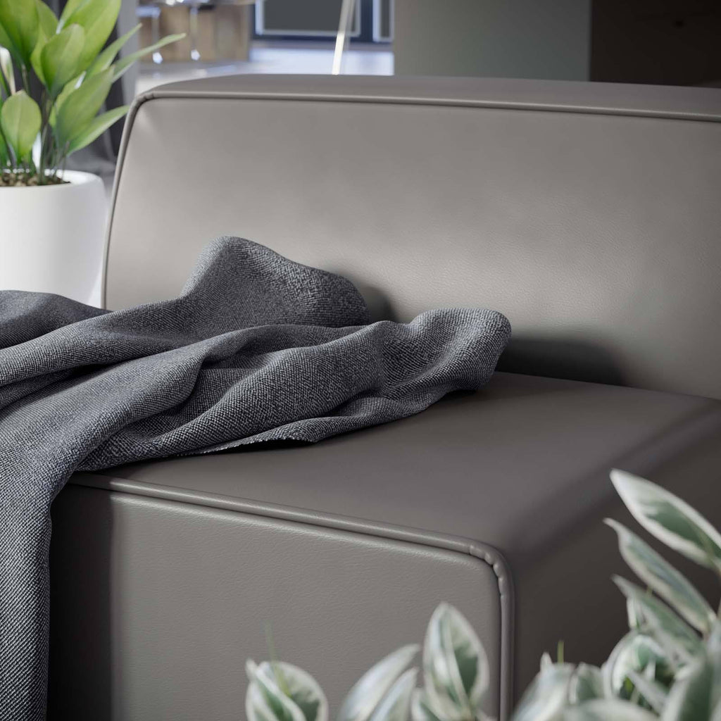 Gray Vegan Leather Armless Chair T17298