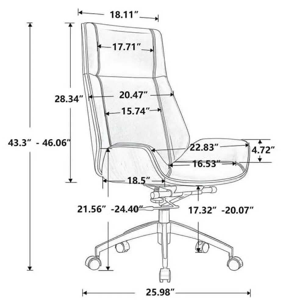 Black Genuine Leather Office Chair H58169