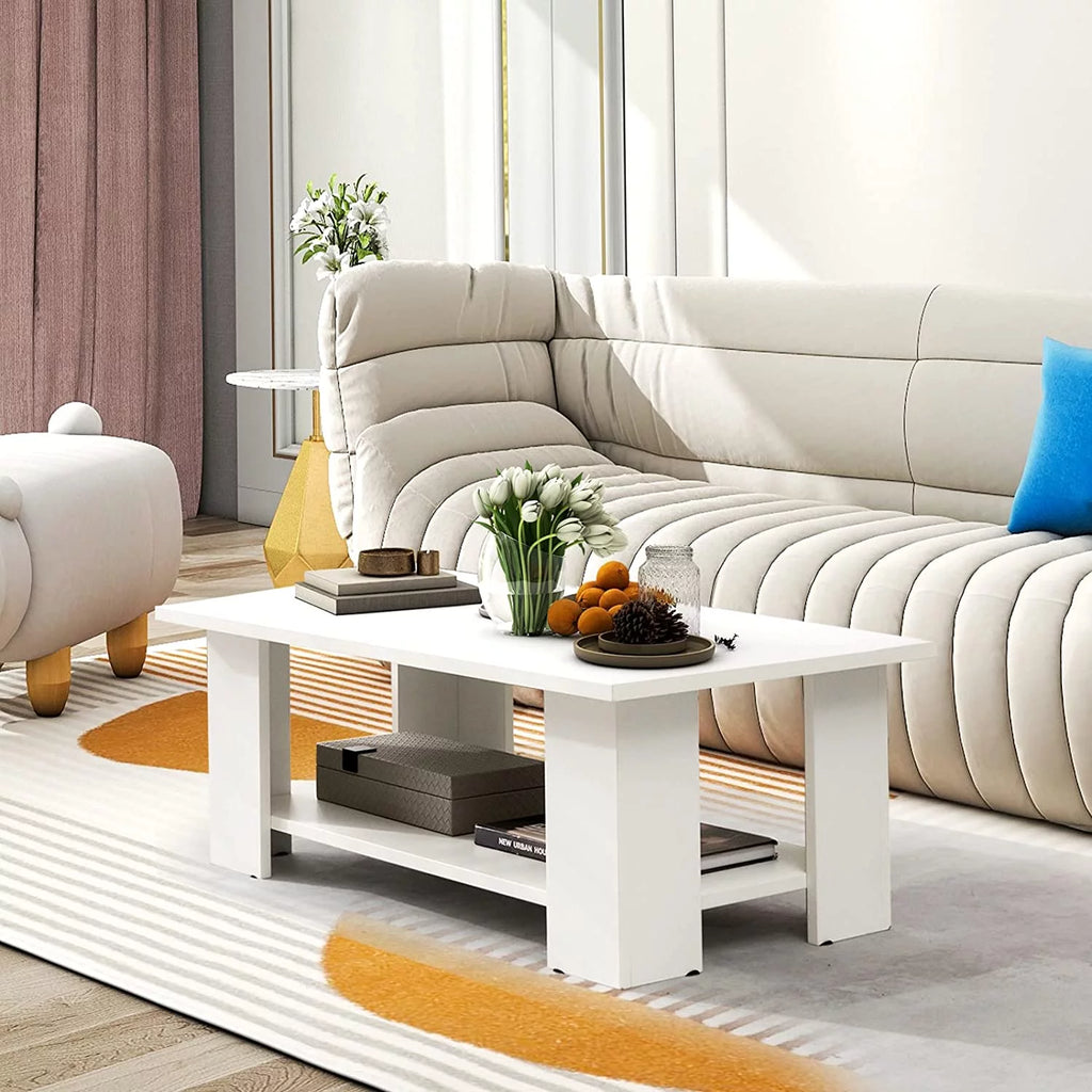 White Coffee Table with Storage T67562