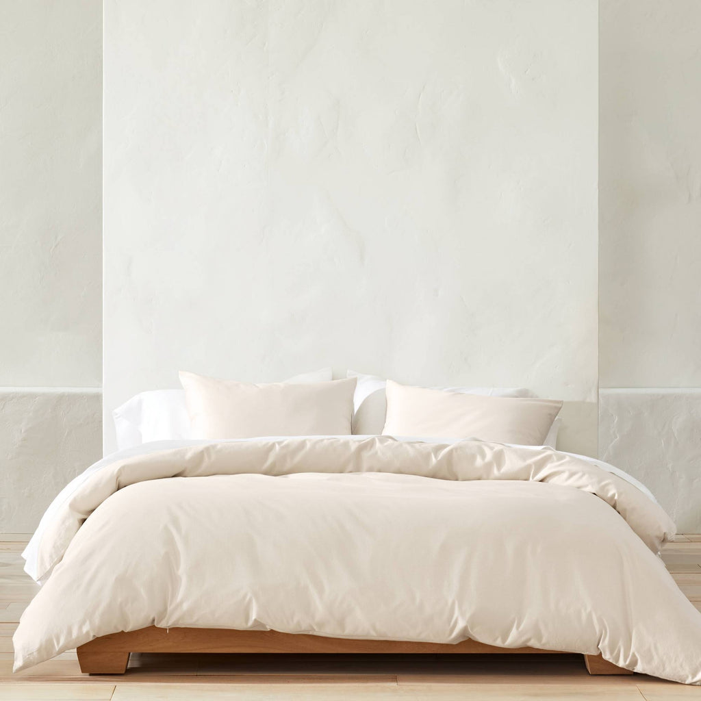 Full/Queen Supima Washed Sateen Duvet & Sham Set Natural B913