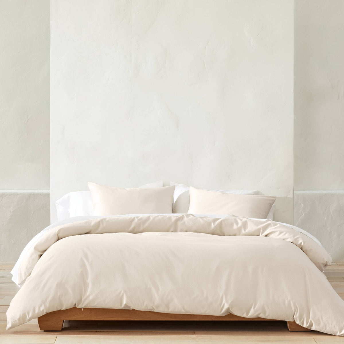 Full/Queen Supima Washed Sateen Duvet & Sham Set Natural B913