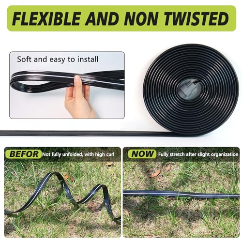 Flat Soaker Hose 100 Ft with Garden Staples and Splitters S523548
