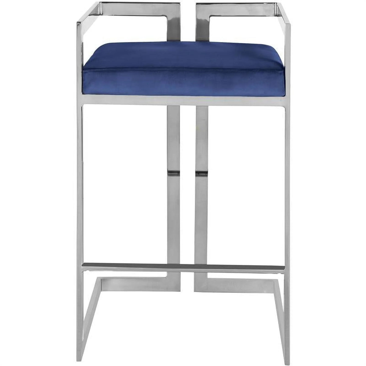 Navy Velvet Counter Stool Set of 2 V42710