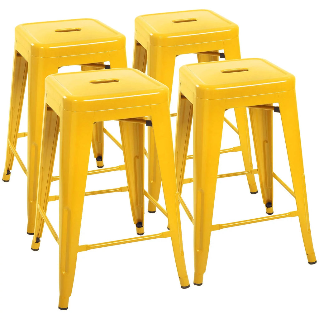 Yellow Metal Stackable Bar Stools P832339