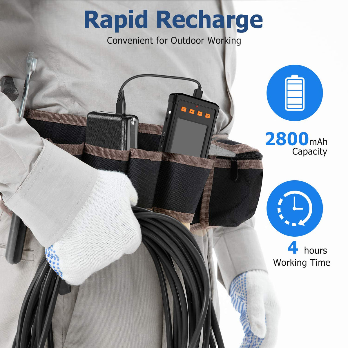 50FT Dual-Screen Borescope Camera with Light IP68 Waterproof N351184