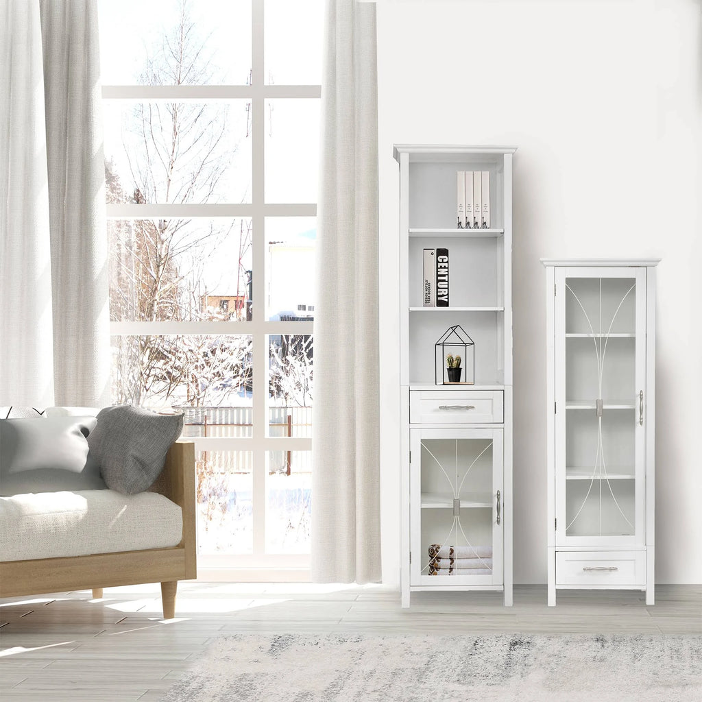 White Linen Cabinet D218