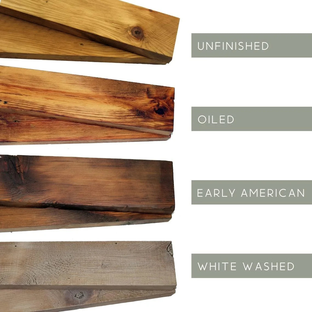 Reclaimed Wood Mantel Shelf with Steel Angle Brackets T279