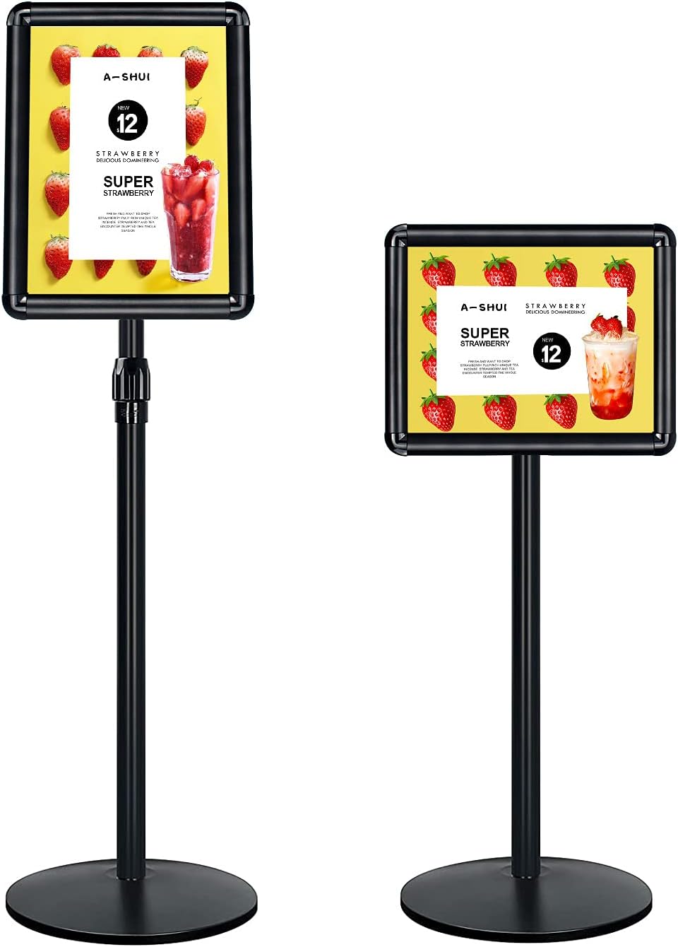 Heavy Duty Floor Standing Sign Holder with Cast Iron Base M936822