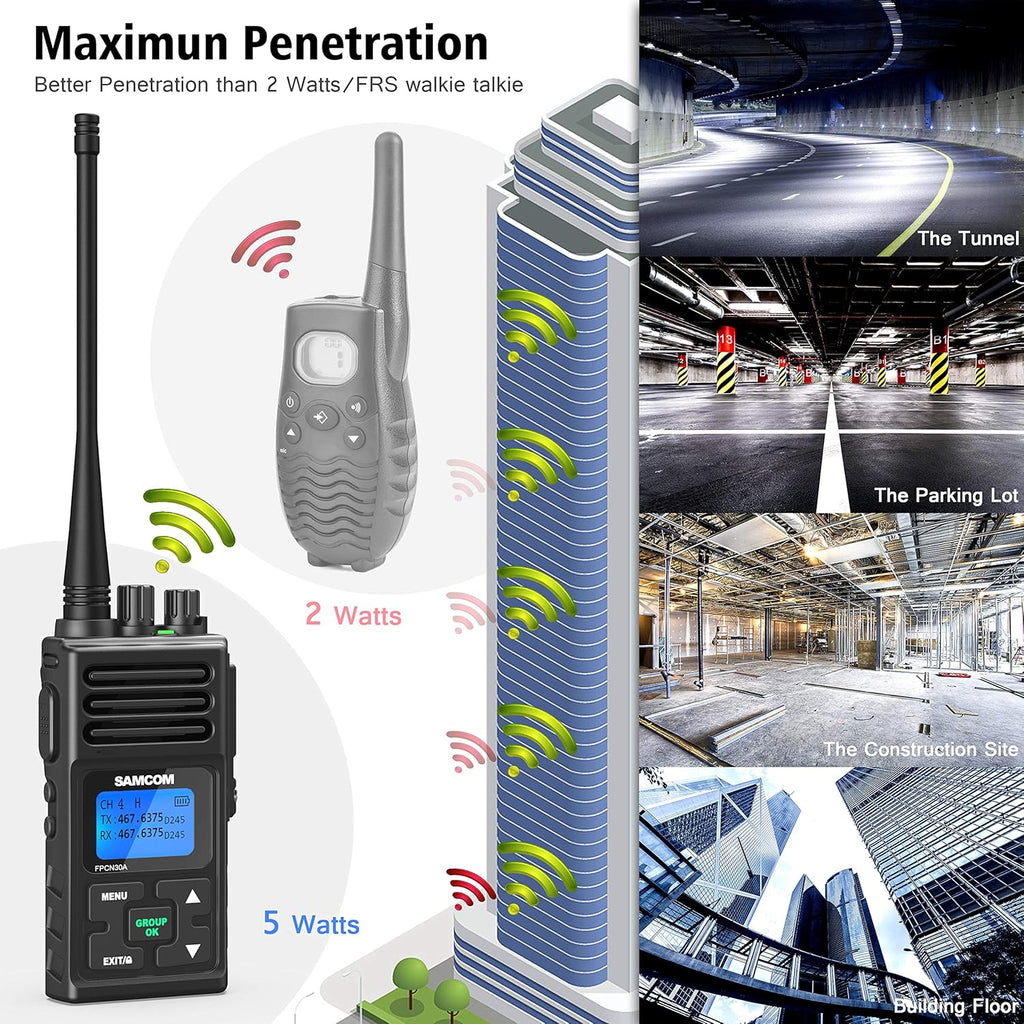 6 Packs UHF Two Way Radio with Earpieces S7398