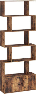 6-Tier Rustic Wooden Bookshelf with Cabinet G528552