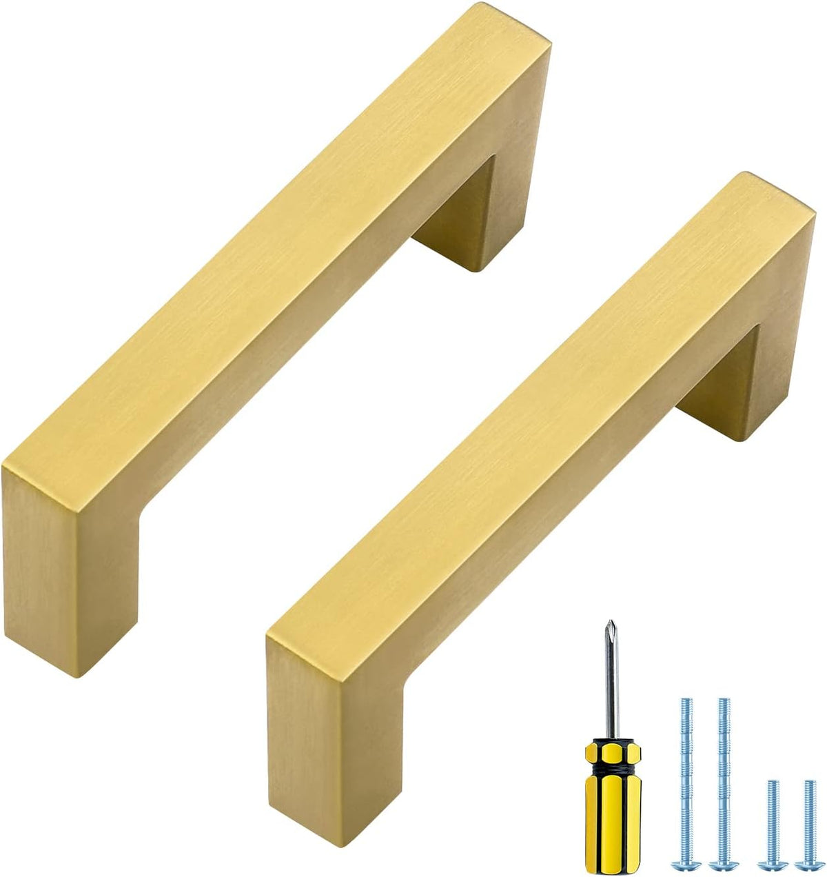 Gold Cabinet Pulls 3 Inch Brushed Brass Kitchen Hardware Q1667