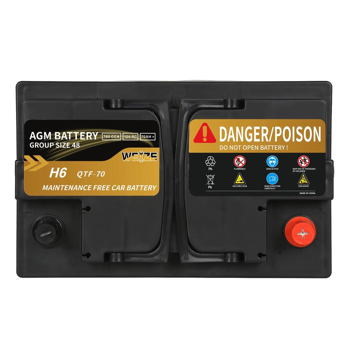 12v 70ah H6 Automotive Battery L7821