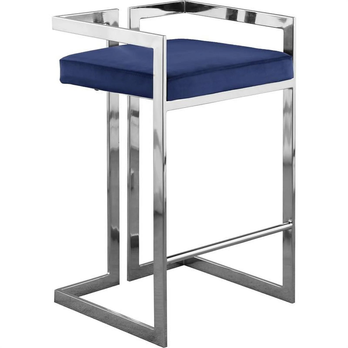 Navy Velvet Counter Stool Set of 2 V42710