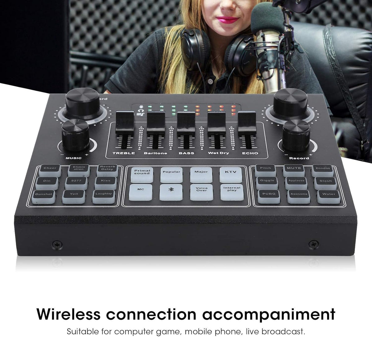 Bluetooth Sound Card Audio Mixer with Voice Change S617071