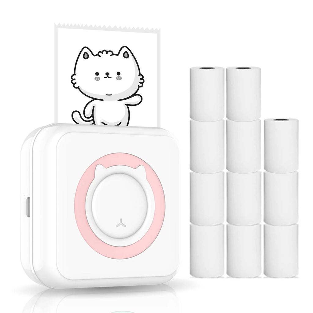 Portable BT Printer for Smartphone, 11 Paper Rolls Included B2201