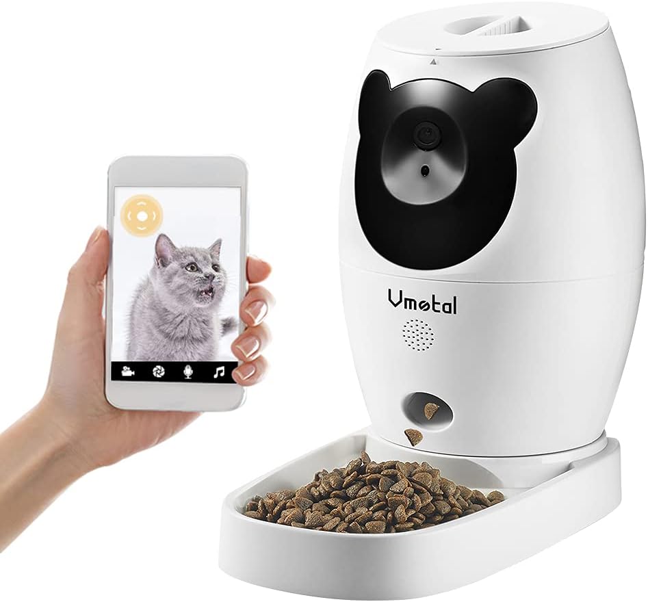 Pet Camera with Automatic Cat Feeder, Full HD Video with Night Vision, 2-Way Audio Q867