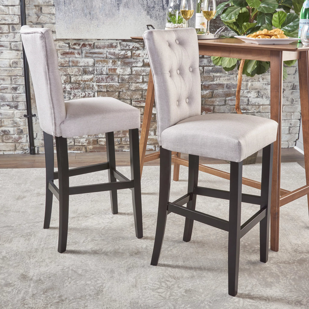 Wheat Fabric Barstools Set of 2 J941