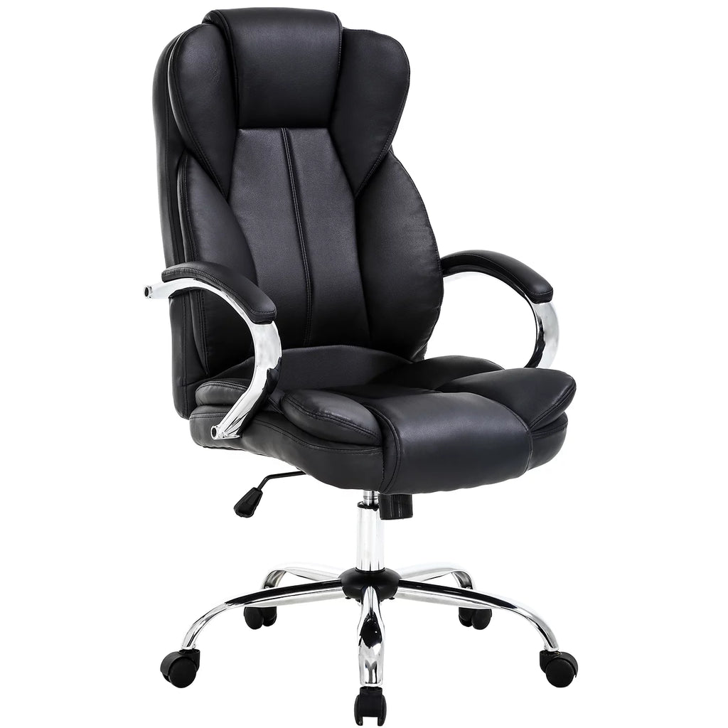 Black Ergonomic High Back PU Leather Office Chair with Lumbar Support O90376
