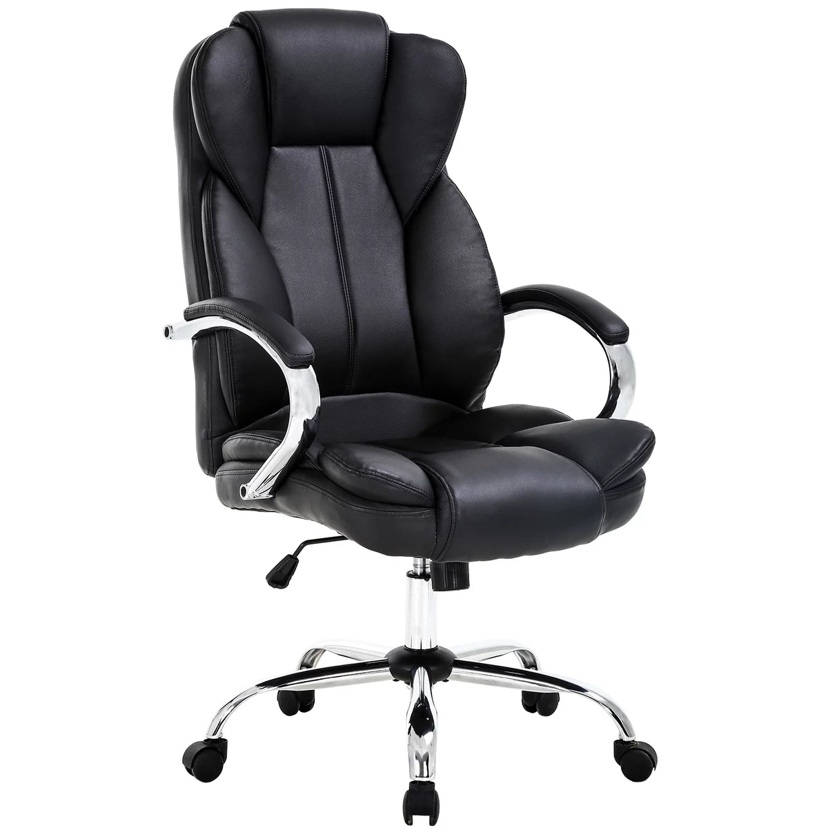 Black Ergonomic High Back PU Leather Office Chair with Lumbar Support O90376
