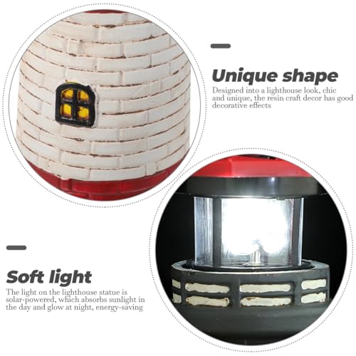 15" LED Solar Lighthouse Lamp H54206