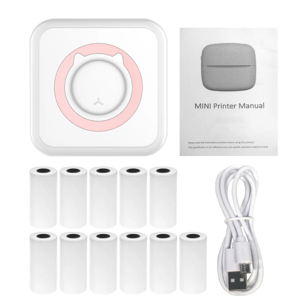 Portable BT Printer for Smartphone, 11 Paper Rolls Included B2201