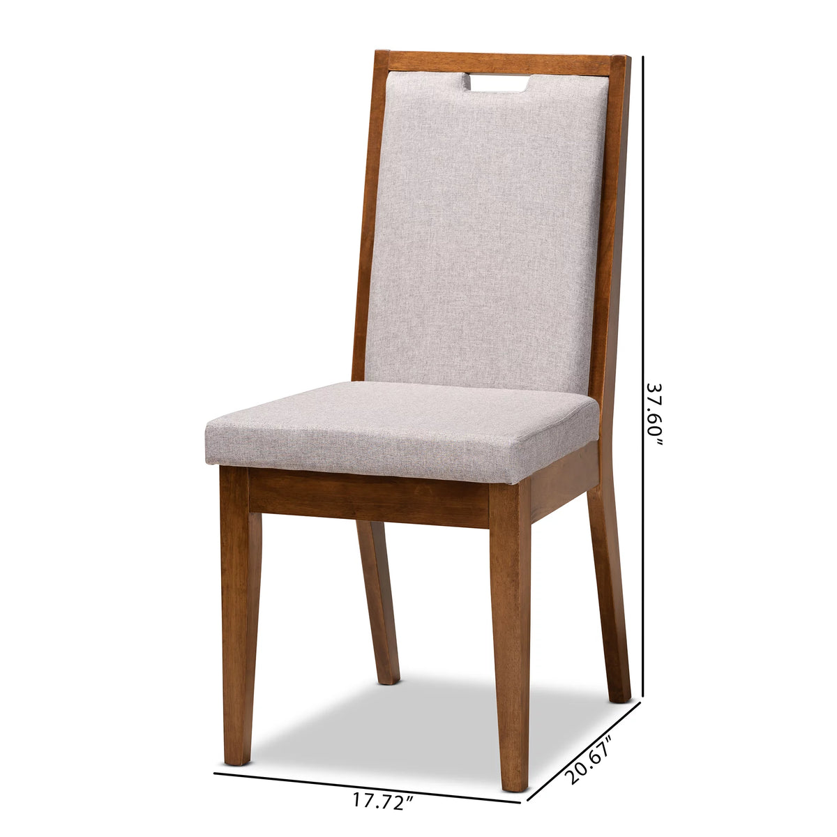 Set of 2 Grey and Walnut Brown Dining Chair A122498
