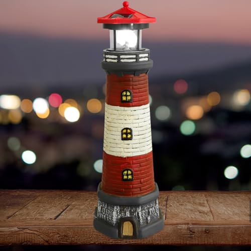 15" LED Solar Lighthouse Lamp H54206
