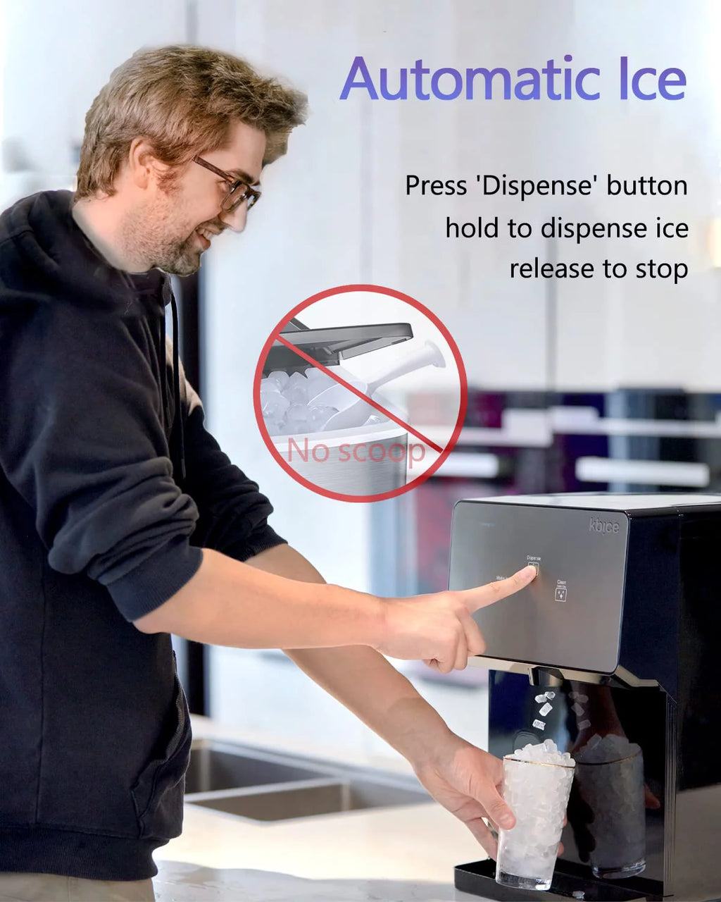 Self Dispensing Countertop Nugget Ice Maker, 32 lbs per Day U6903