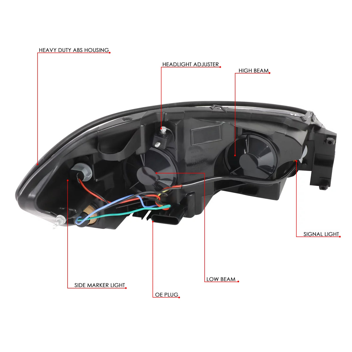Smoked Housing Clear Corner Headlight Assembly V9429