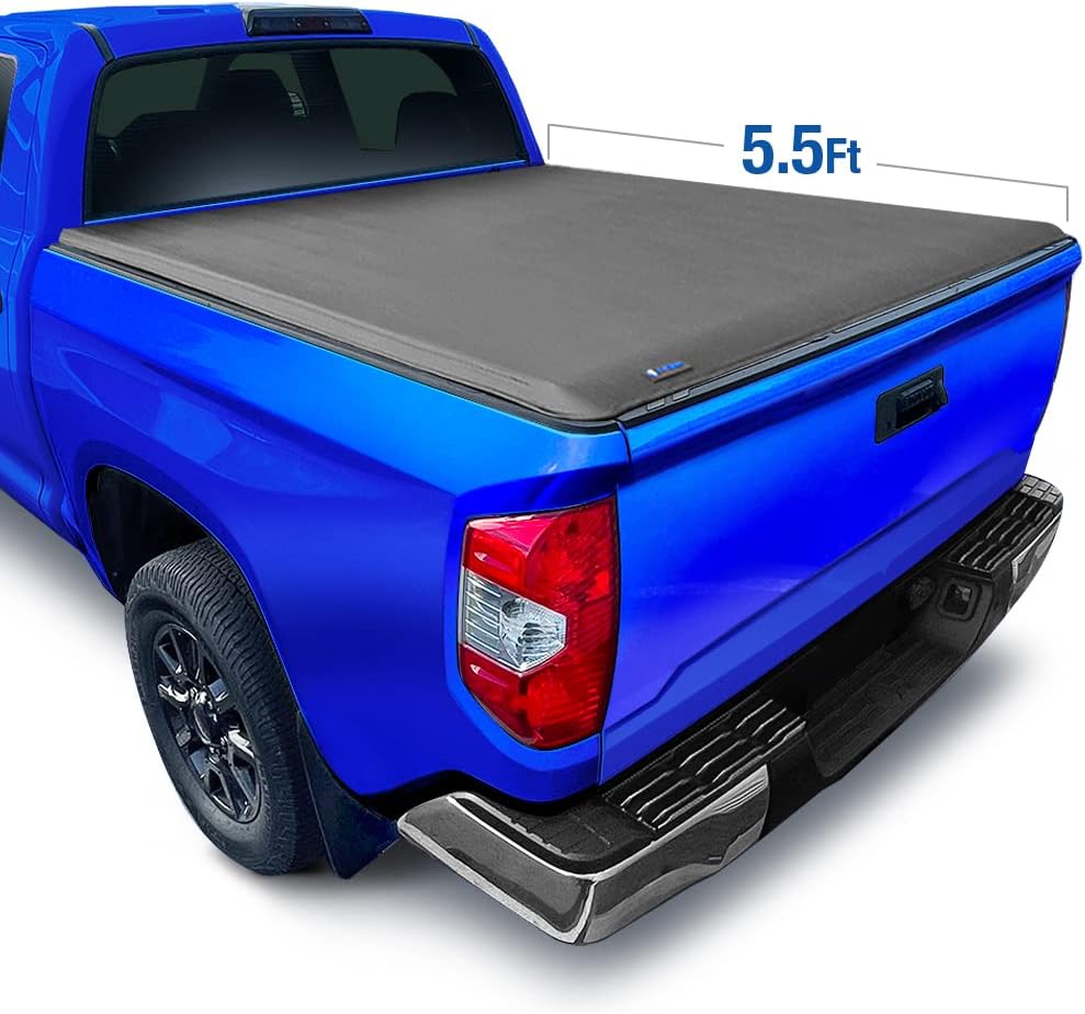 Black Soft Tri-Fold Truck Bed Tonneau Cover K806